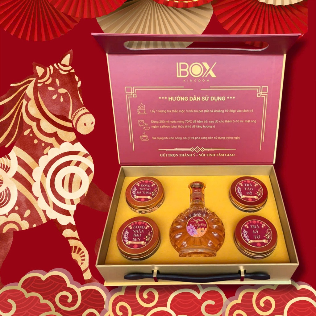 Set Quà Tặng Tết Thảo Mộc BOX KINGDOM Sang Trọng Ngũ Vị Cao Cấp