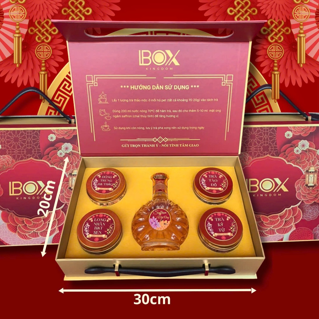 [ Hộp Quà Tết ] Mật Ong Ngâm Saffron, Trà Dưỡng Nhan 4 Vị Tốt Cho Sức Khoẻ