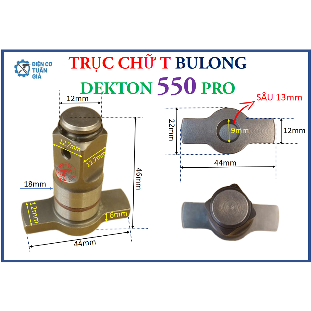 DEKTON 550 - TRỤC CHỮ T MÁY SIẾT BULONG DEKTON MÃ M21-IW550PRO.