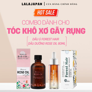   COMBO 2  Combo Dầu dưỡng Rose Oil Botanical Nhật Bản và Dầu ủ Forest Hair Rosemary Oil  phục hồi và kích mọc tóc 