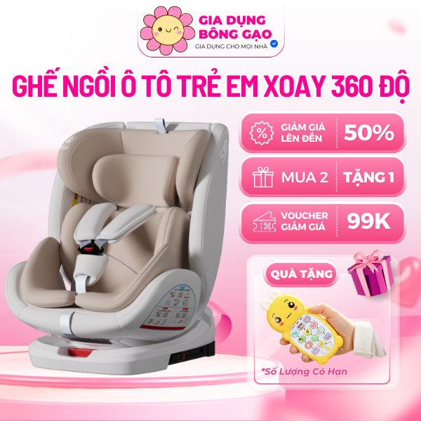 Ghế Ngồi Ô Tô Trẻ Em Y01 0–12 Tuổi Xoay 360 Độ Có Thể Ngả Lưng