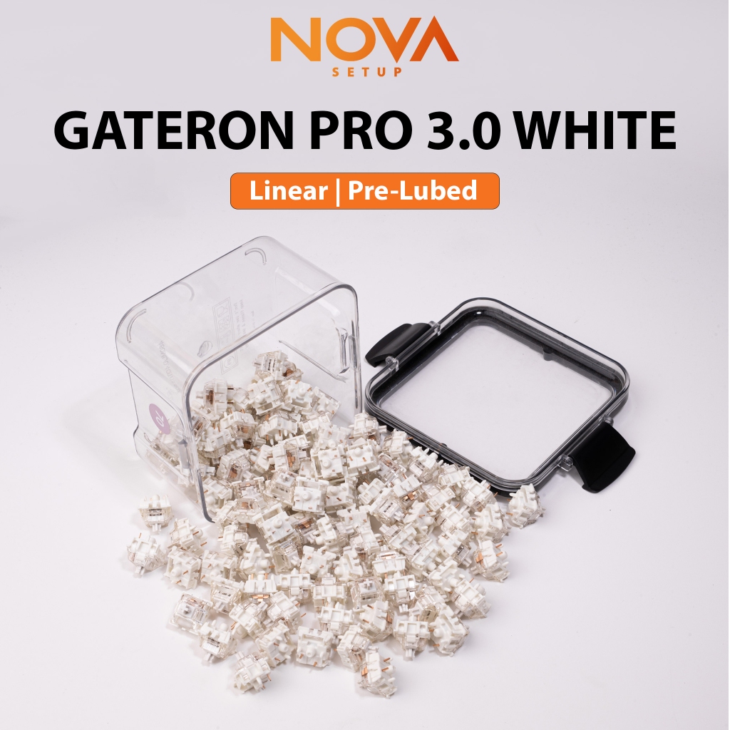 Pack 70/90 Switch Gateron RGB Pro 3.0 White linear 45g prelubed công tắc bàn phím cơ Gateron RGB Pro