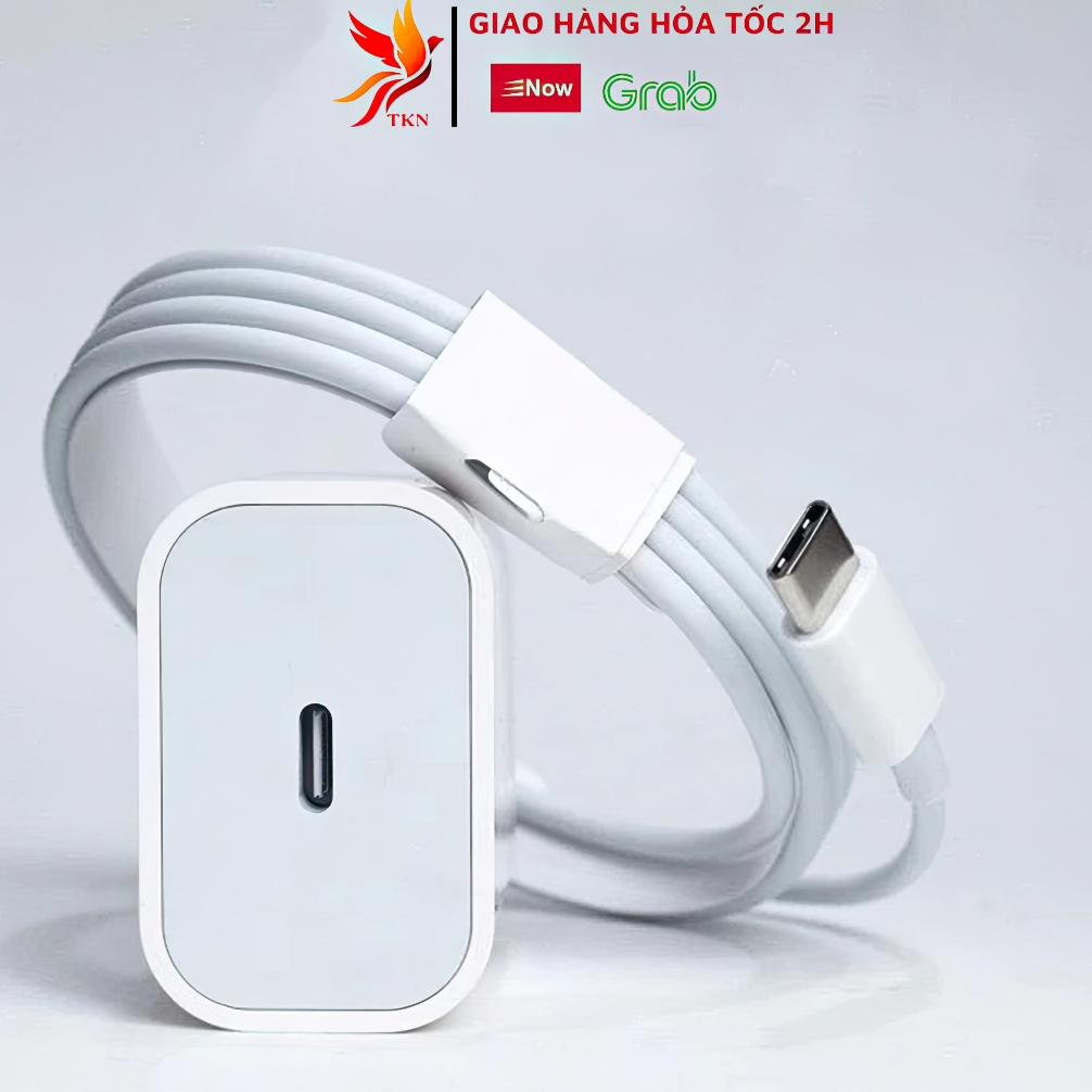 Sạc nhanh ( Củ P.D 2O.W + Dây sạc nhanh Typ.e-C ) không nóng máy, an toàn ổn định