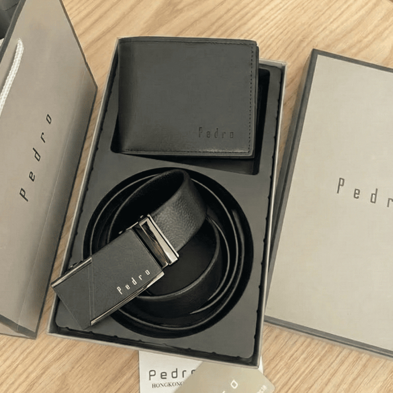 [Full Hộp Quà Tặng] Combo Dây Lưng & Ví Da Nam Cao Cấp Pedro - Bóp Nam Và Thắt Lưng Sang Trọng Làm Q