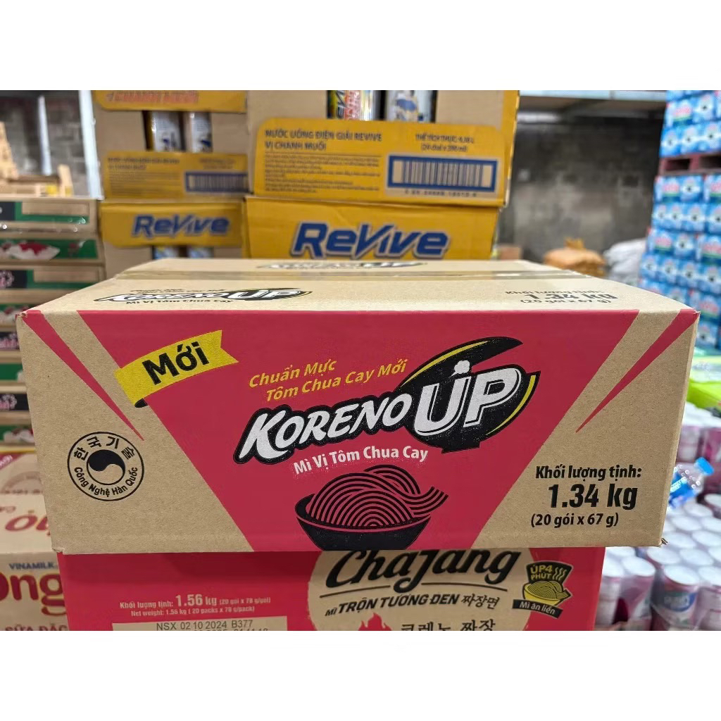 Thùng 20 gói Mì vị tôm chua cay Koreno Up