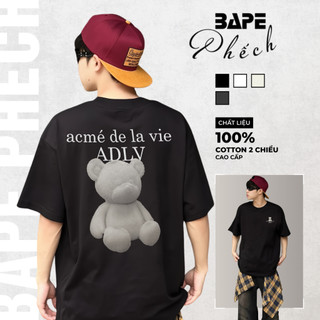 ÁO THUN FORM RỘNG UNISEX ADLV FUZZY BEAR, VẢI COTTON CAO CẤP THOÁNG MÁT, CO DÃN TỐT | BAPE PHẾCH