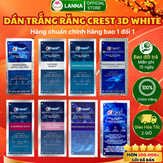 【CHÍNH HÃNG+1 GÓI LẺ】Miếng dán trắng răng Crest 3D White - Mỹ ( Flexfit/Effects/Glamorous / 1 hour )