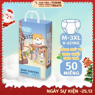  【Tã Quần Tushie Treats tã quần trẻ em cao cấp chữ Q bổ sung tinh dầu Sơn Trà eo đệm mây thấm hút 1000ml,Size M-3XL 