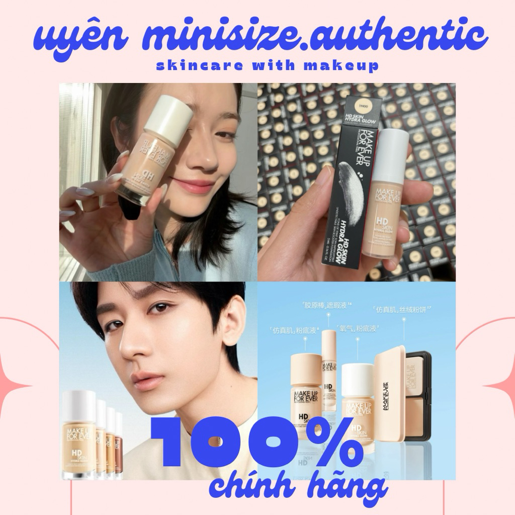 (MUA 3 RẺ HƠN ) Kem nền make up for ever HD skin glow màu 1N00 minisize fullbox