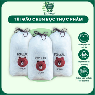 [COMBO 10 Túi] Màng Bọc Thực Phẩm Co Giãn Siêu Dai Có Chun Kèm, Túi Gấu Bọc Thực Phẩm Dùng 1 Lần Tiện Lợi