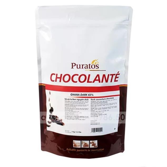 Socola puratos nút đen Ghana dark 65% 1kg