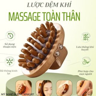 Lược massage cơ thể giúp cơ thể dễ chịu, bàn chải khí mát-xa toàn thân bằng gỗ thơm - Mỹ Nghệ Dưỡng Sinh HT