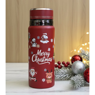  Bình nước giữ nhiệt 1 lít 316 giữ lạnh trang trí Noel giáng sinh có dây treo và khay lọc trà 