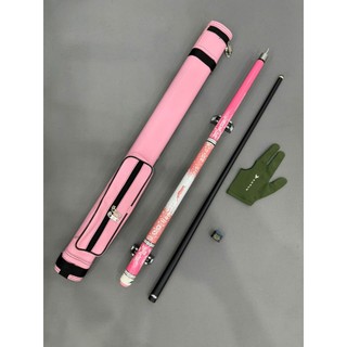  Cơ bi a lỗ ruby tay da kì đà hồng. Gậy bi a phủ carbon lõi thuỷ tinh. Cơ bida lỗ 13mm 