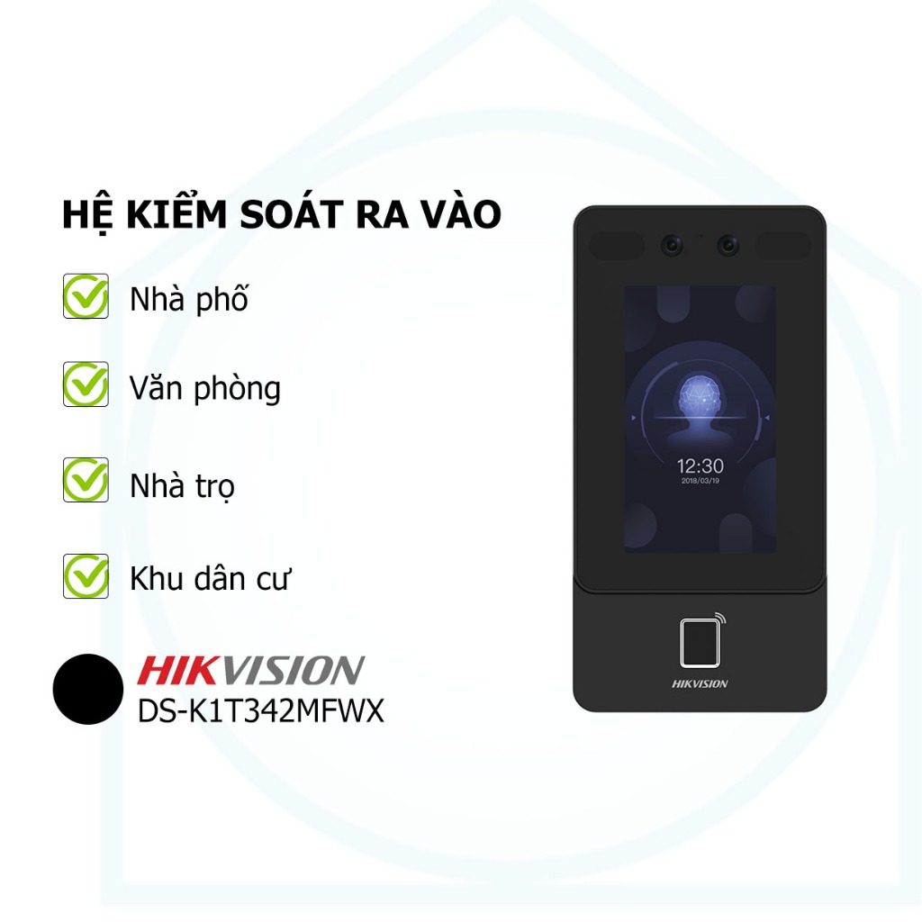 Máy chấm công nhận diện khuôn mặt Hikvision DS-K1T342MFWX, có Wifi, Tiếng việt, xuất ra Excel
