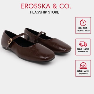   EROSSKA  - Giày búp bê nữ hottrend balletcore đế bệt màu đen cao 1cm- EL109 