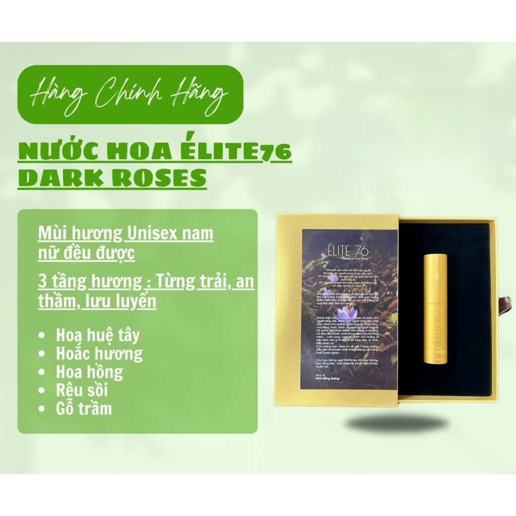 NƯỚC HOA ELITE-76 - DARK ROSES quyền lực Unisex