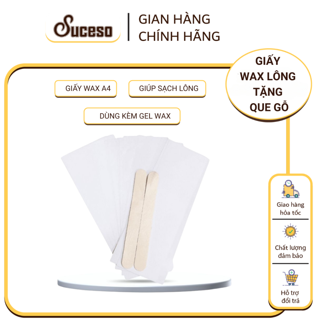 Giấy Wax Lông A4 50 Tờ Tặng Que Gỗ Dùng Kèm Gel Wax - Wax Nách Tay Chân Bikini  SUCESO