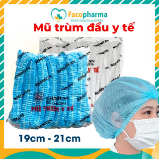  Mũ trùm đầu y tế nón con sâu tiệt trùng bao tóc y tế ngăn bụi vi khuẩn hiệu quả 