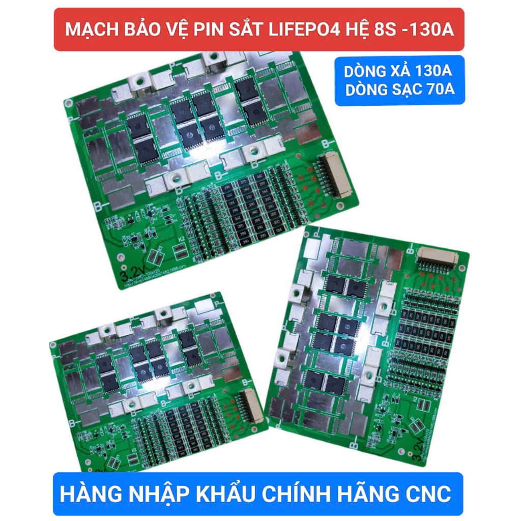 Mạch Sạc Xả BMS 4S 130A pin sắt photphat 3.2V, xả tức thời 300A