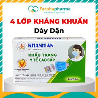  Khẩu trang y tế 4 lớp kháng khuẩn cao cấp Hộp 50 cái Khánh An 