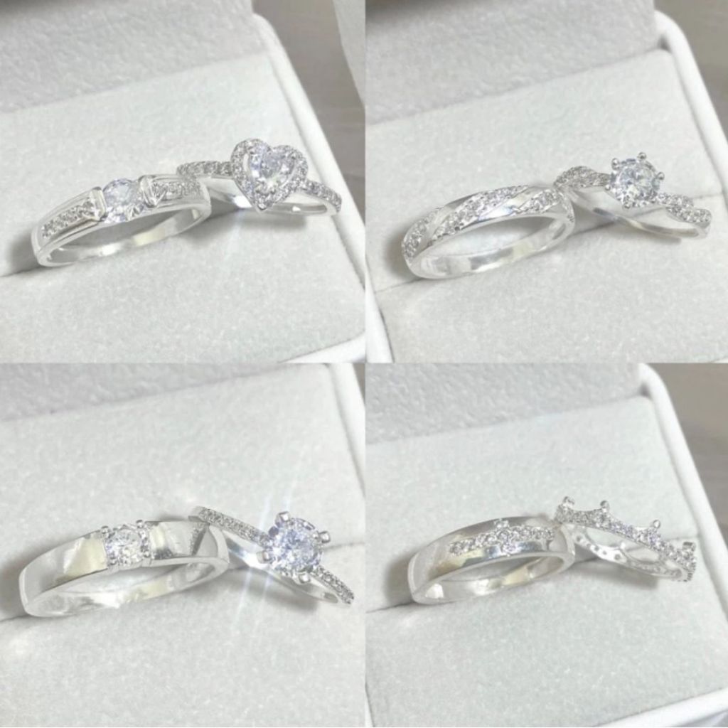 Nhẫn cặp đôi Laura Jewelry nhẫn bạc đính đá cao cấp lấp lánh phụ kiện biểu tượng tình yêu vĩnh cữu
