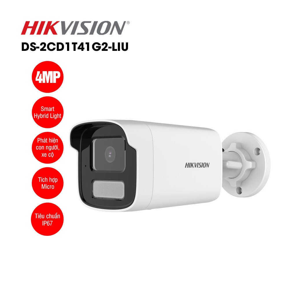 Camera Hikvision IP 4MP DS-2CD1T41G2-LIU 1T41G2 1T41có mic hồng ngoại 50m (dùng cho đầu ghi ip)