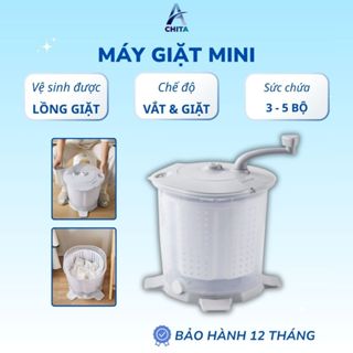  Máy giặt mini bằng tay  G60  vệ sinh lồng giặt dễ dàng 2 tính năng giặt - vắt bảo hành 12 tháng 