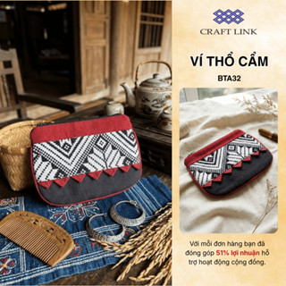 Ví Cầm Tay Thổ Cẩm Dệt Họa Tiết Dân Tộc CRAFTLINK Bóp Viết Mini Đựng Thẻ, Chìa Khóa Tiện Lợi BTA32