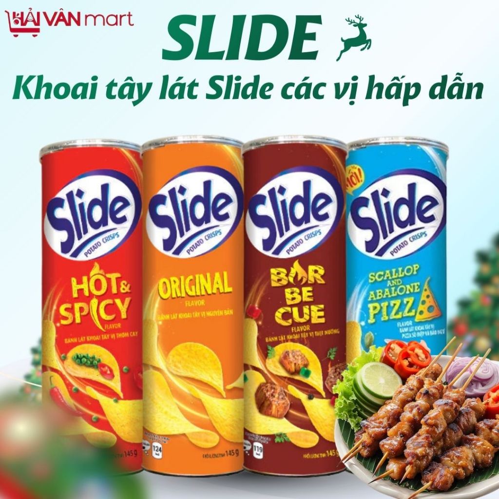 SLIDE Snack khoai tây lát Slide các vị hấp dẫn 150gr/hộp