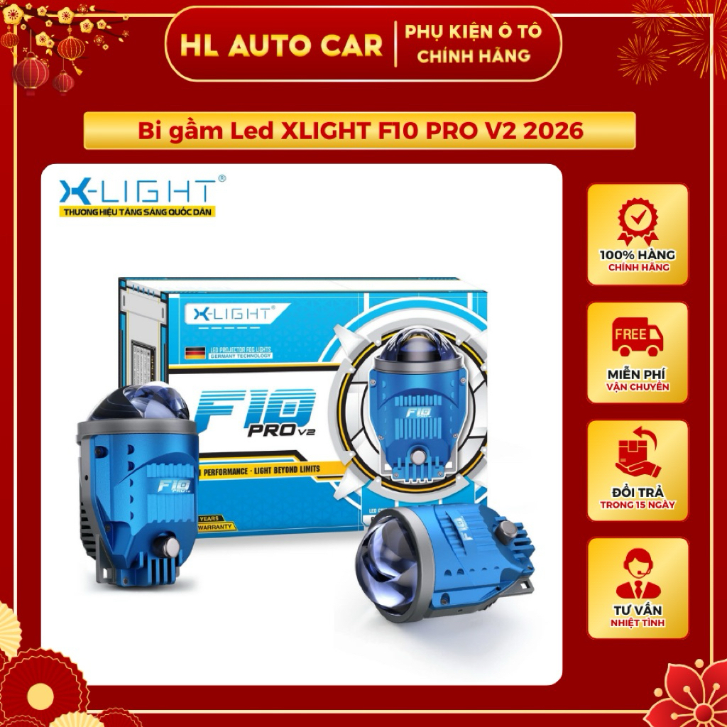 Bi gầm XLIGHT F10 PRO V2 phiên bản 2026 tích hợp 3 nhiệt màu, công suất 45-65W, bảo hành 2 năm(giá 1