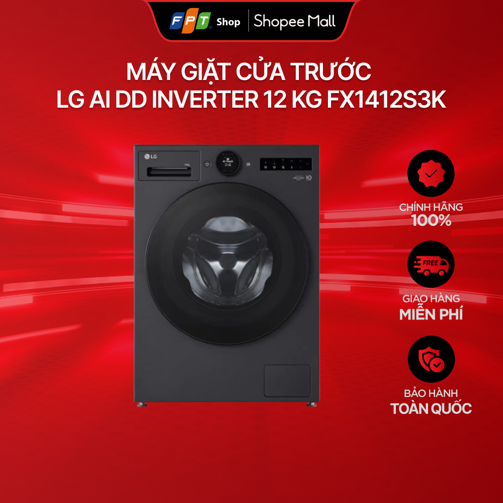 [Chỉ GH tận nơi] Máy giặt cửa trước LG Inverter 12 kg FX1412S3K