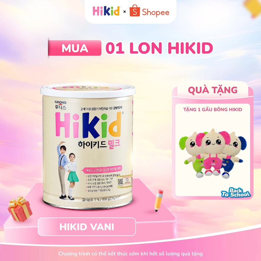 Sữa Hikid Tăng Chiều Cao Cho Bé - Sữa Hikid Chính Hãng Nội Địa Hàn Quốc - Tặng 1 Gấu Bông Hikid