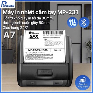 Máy In Nhiệt Cầm Tay MP-231, Kết Nối Bluetooth, Giấy 80mm, Cho Hóa Đơn,Nhà Kho, Siêu Thị, Vận Chuyể