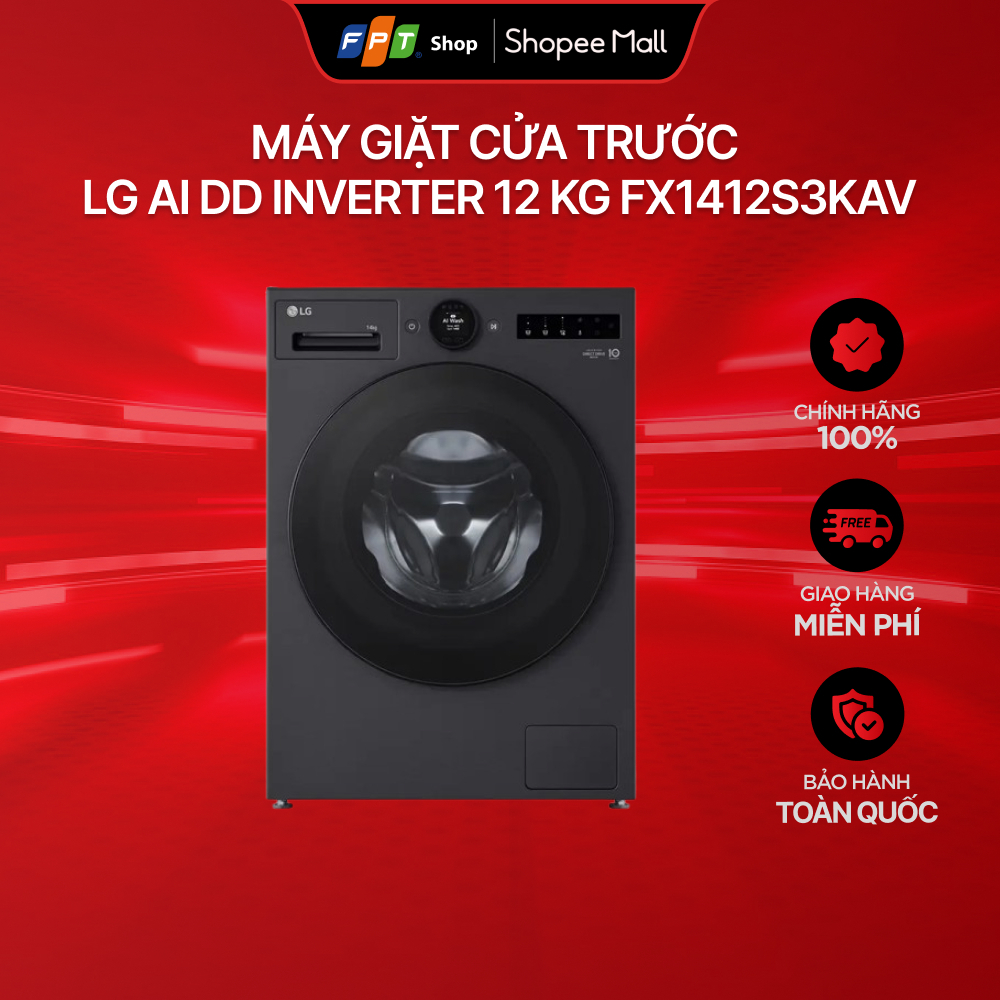 [Chỉ GH tận nơi] Máy giặt cửa trước LG AI DD Inverter 12 kg FX1412S3KAV