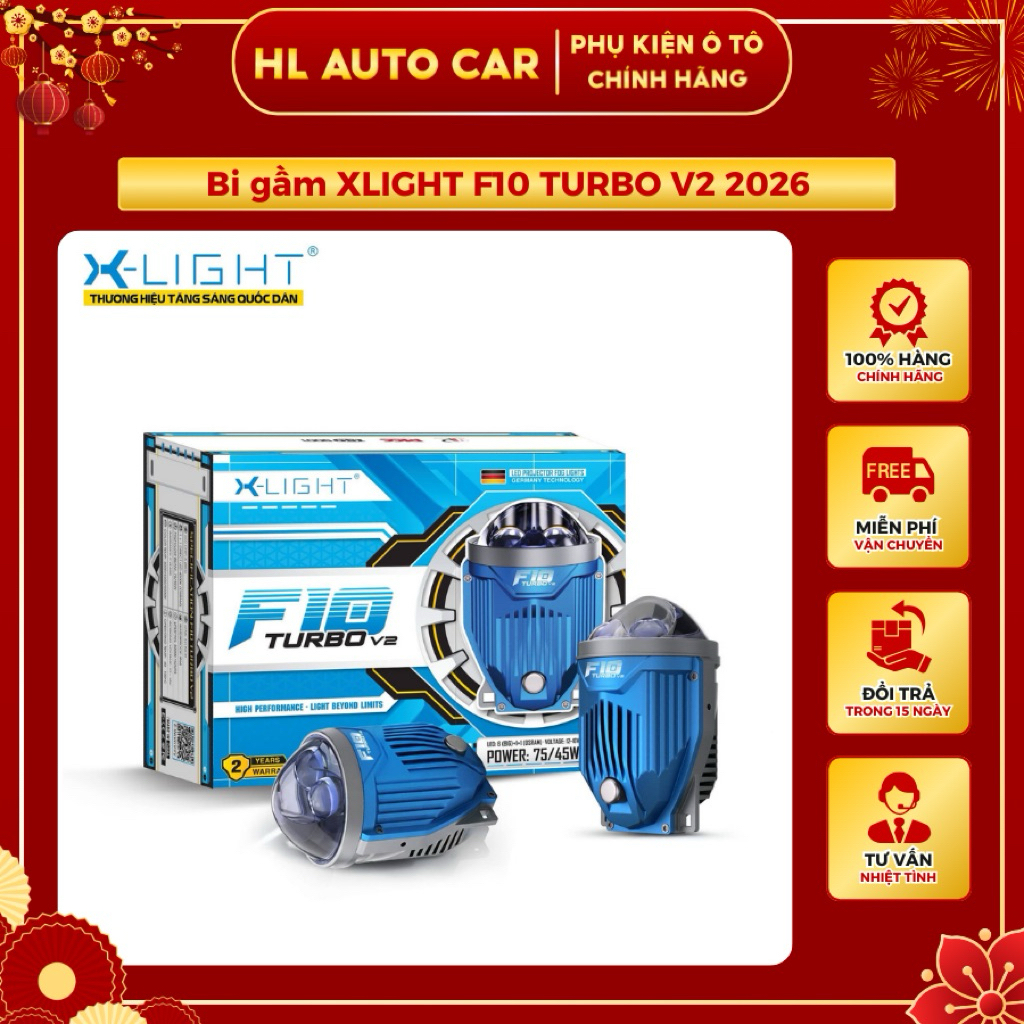 Bi gầm XLIGHT F10 TURBO V2 phiên bản 2026, công suất 45-75W, bảo hành 2 năm(giá 1 đôi)