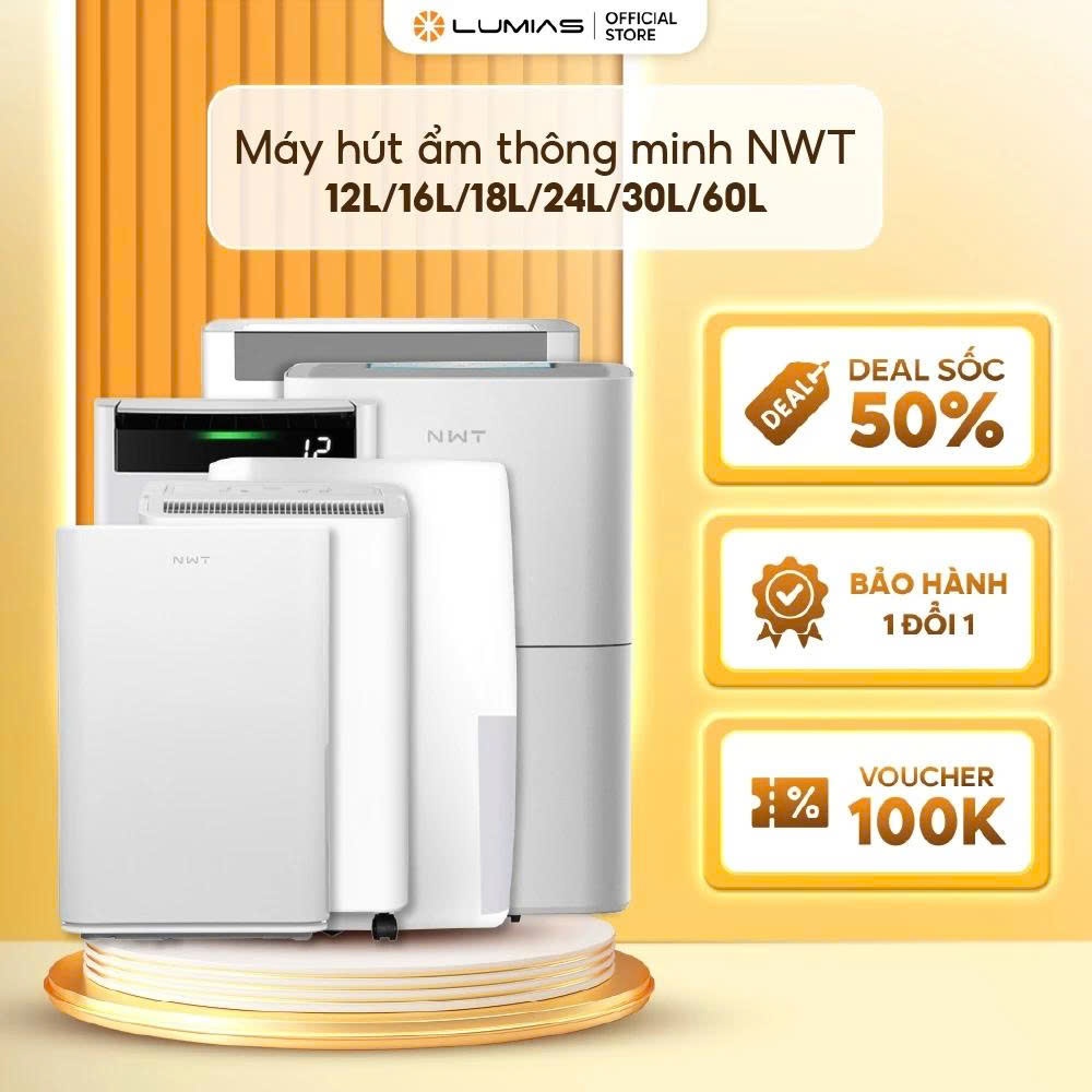 Máy hút ẩm thông minh New Widetech 12L/16L /18L/ 24L /30L/60L