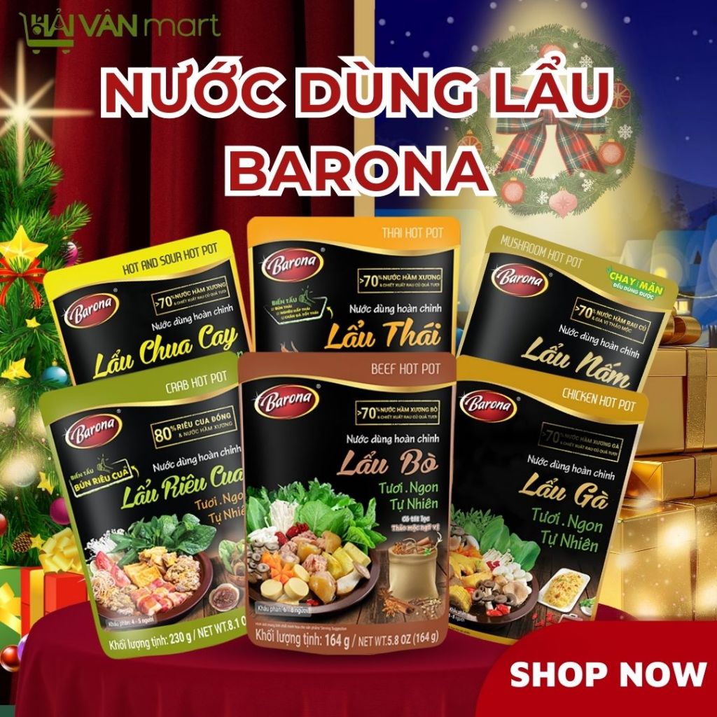 BARONA Nước dùng Lẩu Barona (Lẩu Thái, Lẩu Riêu Cua, Lẩu Chua Cay, Lẩu Bò, Lẩu Gà, Lẩu Nấm)