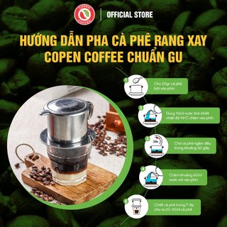 Cà phê hạt Robusta gói 1kg (ST túi zip) - Rang mộc - Đắng đậm - Pha máy/pha phin - Copen Coffee
