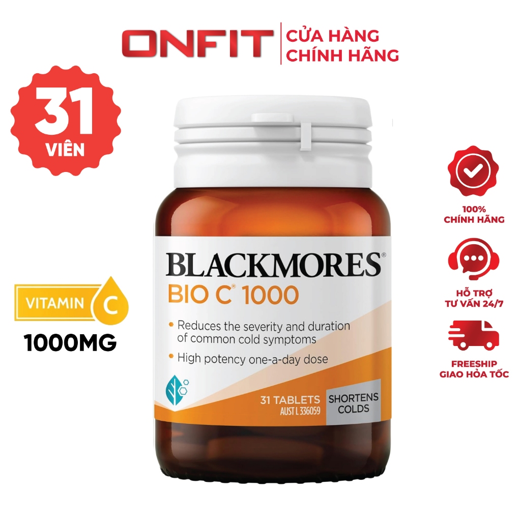 Viên Uống Vitamin C Blackmores Bio C 1000mg (31 Viên) Tăng Cường Sức Đề Kháng | ONFIT