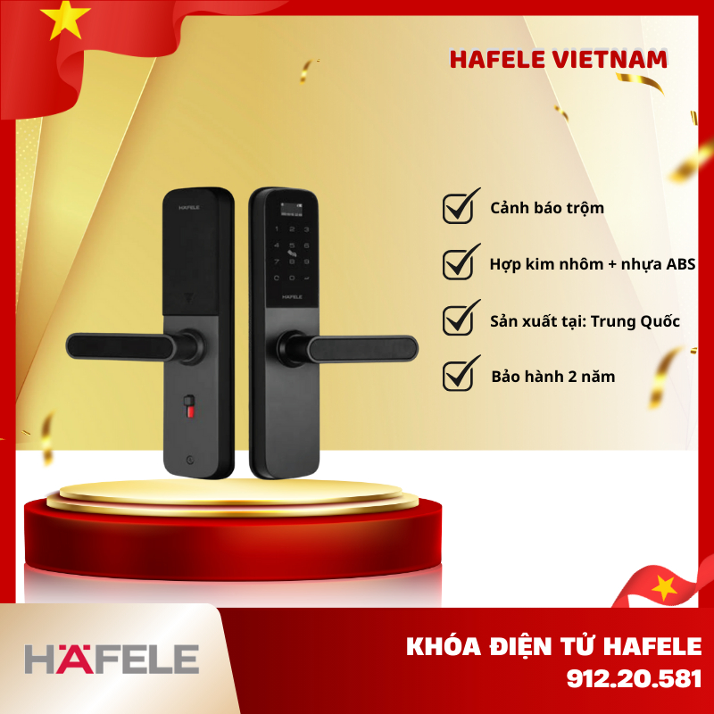 Khóa Điện Tử Hafele DL6000 912.20.581 – Thân Khóa Inox 304 – Bảo Hành 2 Năm – FEM