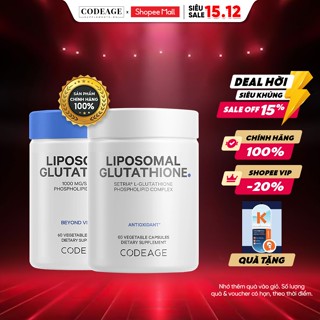  TPBVSK Viên uống hỗ trợ trắng da CodeAge Liposomal Glutathione 60v cải thiện mờ thâm sạm nám da sáng khỏe từ bên trong 