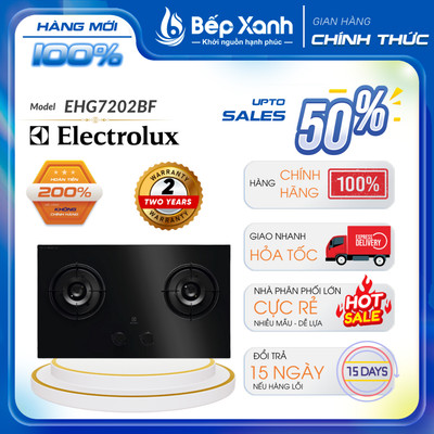 [FREESHIP HCM] Bếp Gas Âm 2 Vùng Nấu Electrolux EHG7202BF - Kính Cường Lực