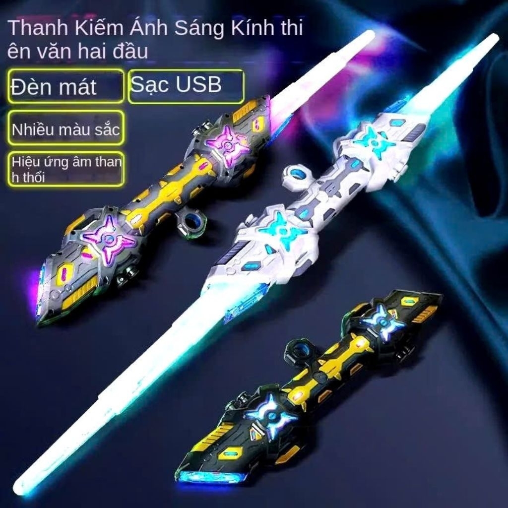 Kiếm ánh sáng LED 7 màu cho bé – Kiếm laser thu gọn, ghép đôi, đổi màu theo ý thích