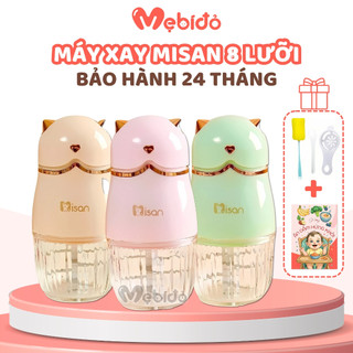  Máy Xay Đa Năng Misan 8 Lưỡi  Cối Thủy Tinh Cho Bé Ăn Dặm Shop Mẹ Bí Đỏ 