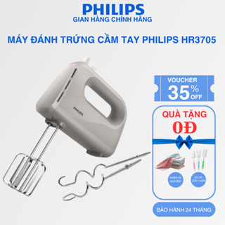 Máy Đánh Trứng Cầm Tay PHILIPS HR3705 - Chức Năng Turbo Mạnh Mẽ  Với 5 Tốc Độ Đánh Thông Minh - Bảo Hành 24 Tháng