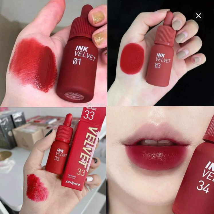 Son Tone Đỏ, Son Kem Lì Peripera Ink Velvet Tone Đỏ : ink 01, ink 02, ink 03, ink 32, ink 33, ink 34