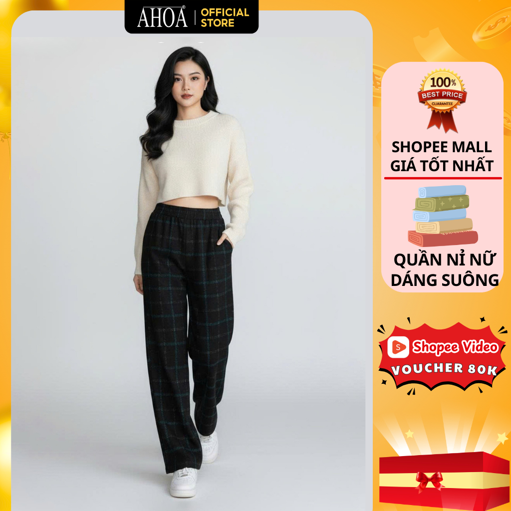 Quần Nỉ Suông AHOA Cạp Chun Dễ Mặc Dễ Phối Đồ Q4
