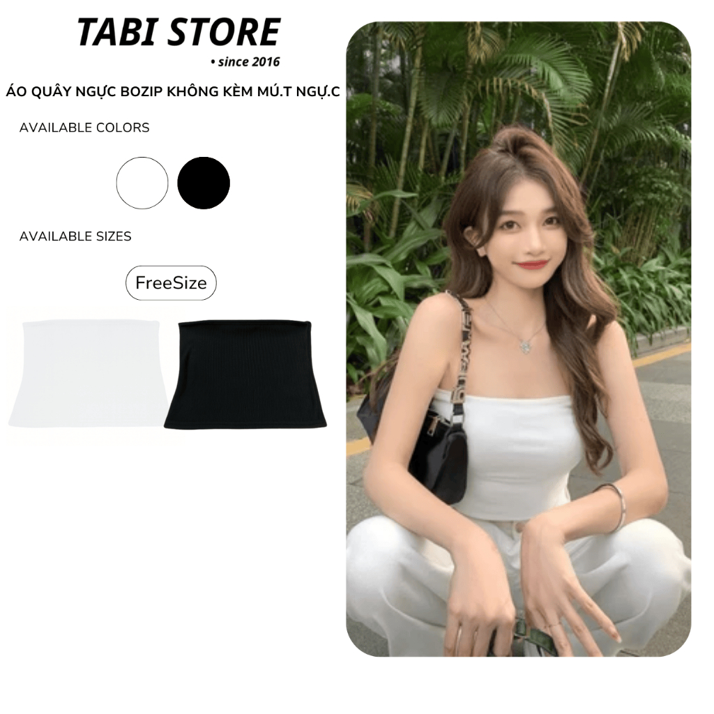Áo Ống Nữ Quây Ngực Trơn Không Dây – Tube Top/Bandeau Co Giãn Freesize | Tabi Store