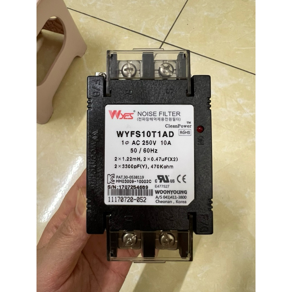 WYFS10T1AD,WYFS20T1AD  lọc nhiễu nguồn Noise filter 10A, 20A có ray cài